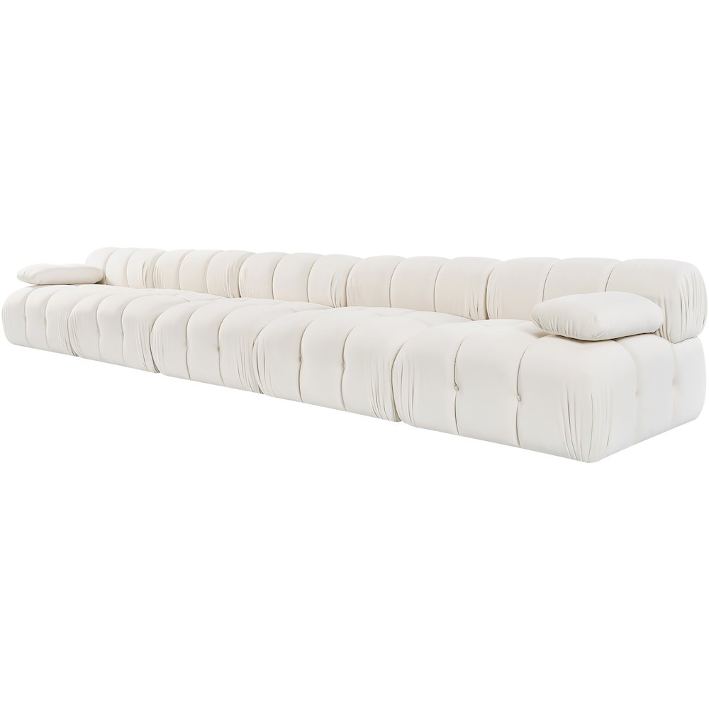 Orin Cream Velvet Performance Fabric Upholstered 5 pc. Modular Sofa