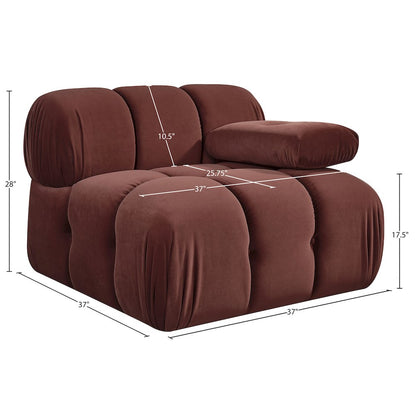 Orin Rose Velvet Performance Fabric Upholstered Modular Chair