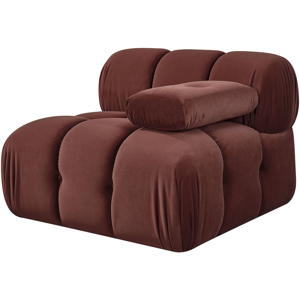 Orin Rose Velvet Performance Fabric Upholstered Modular Chair