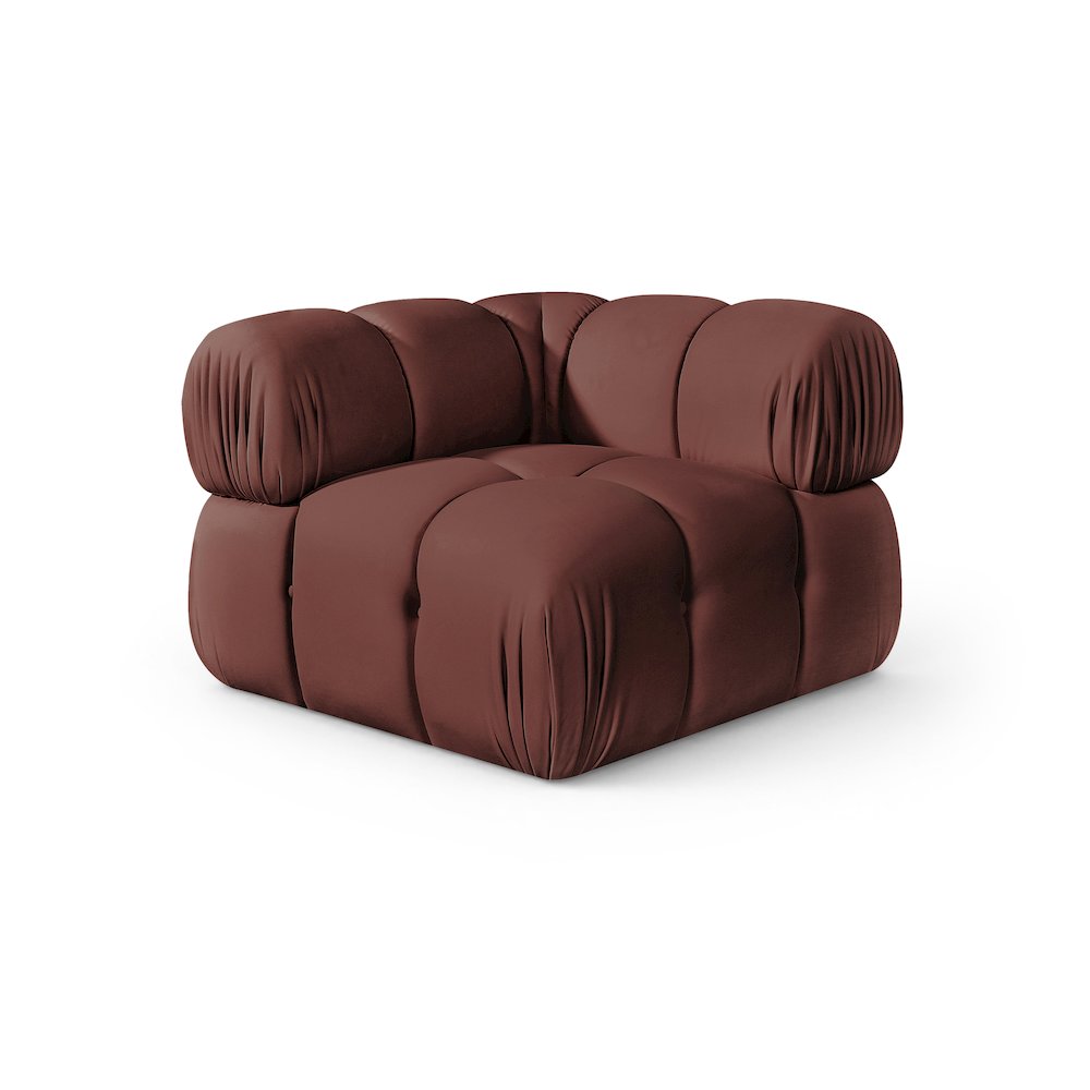 Orin Rose Velvet Performance Fabric Upholstered Modular Corner Chair