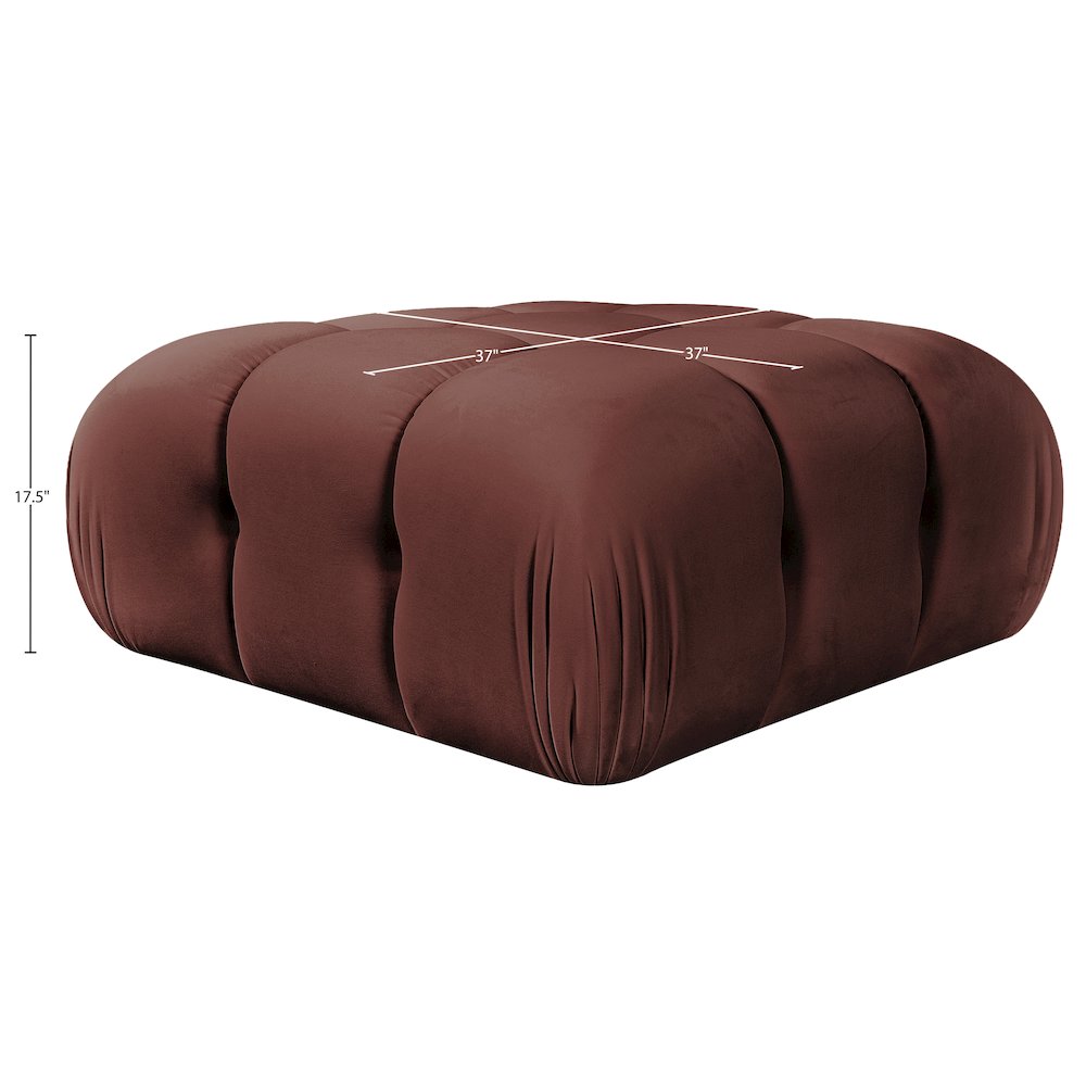 Orin Rose Velvet Performance Fabric Upholstered Modular Ottoman
