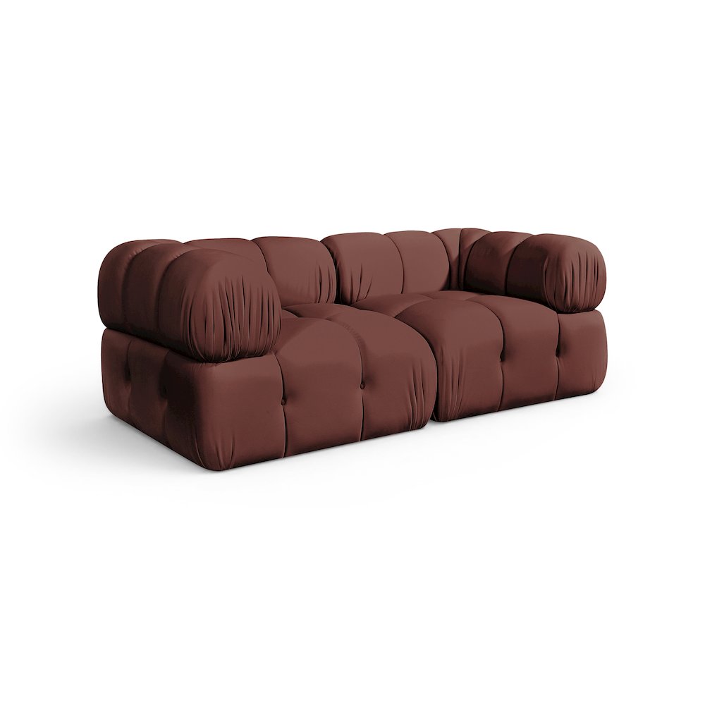 Orin Rose Velvet Performance Fabric Upholstered 2 pc. Modular Sofa