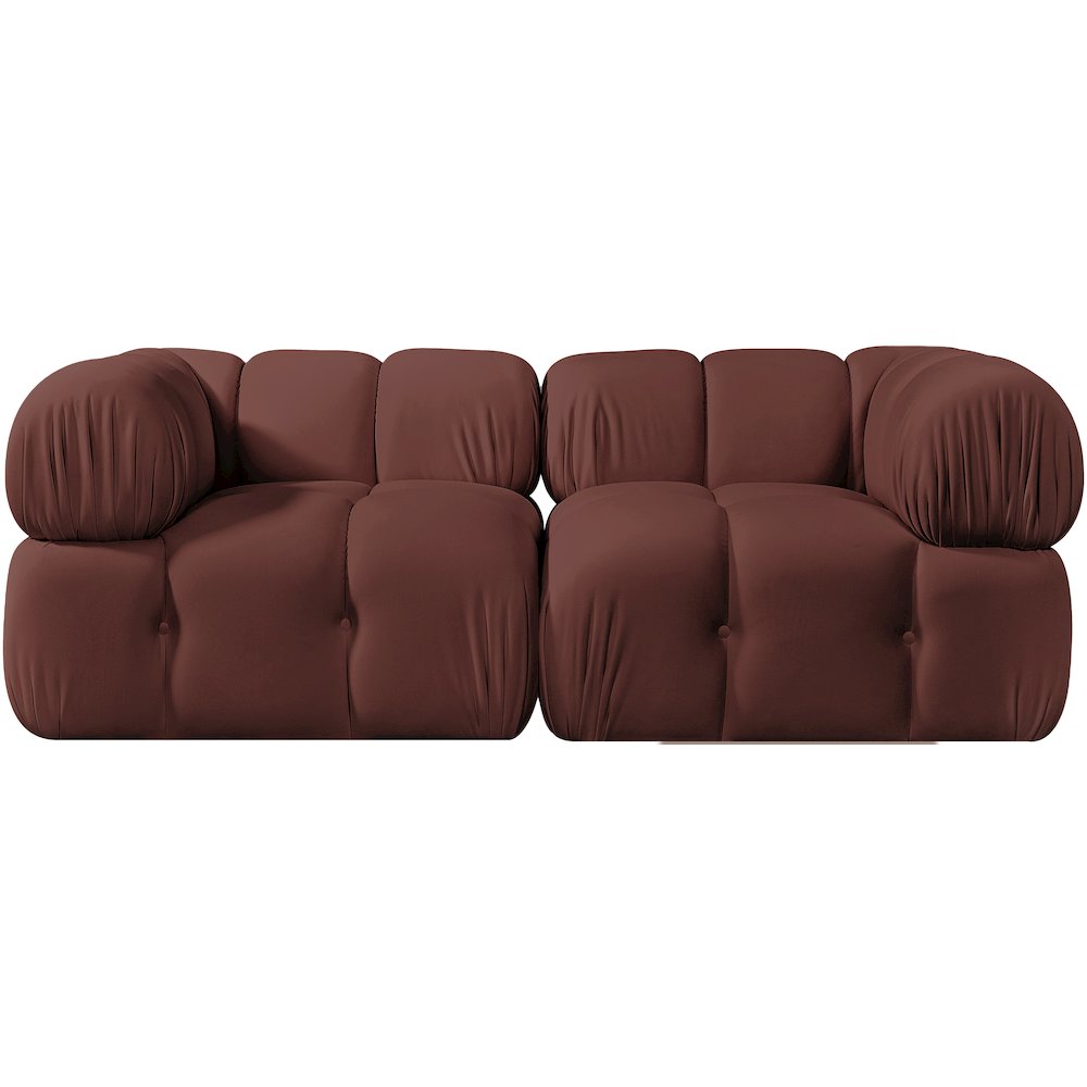 Orin Rose Velvet Performance Fabric Upholstered 2 pc. Modular Sofa