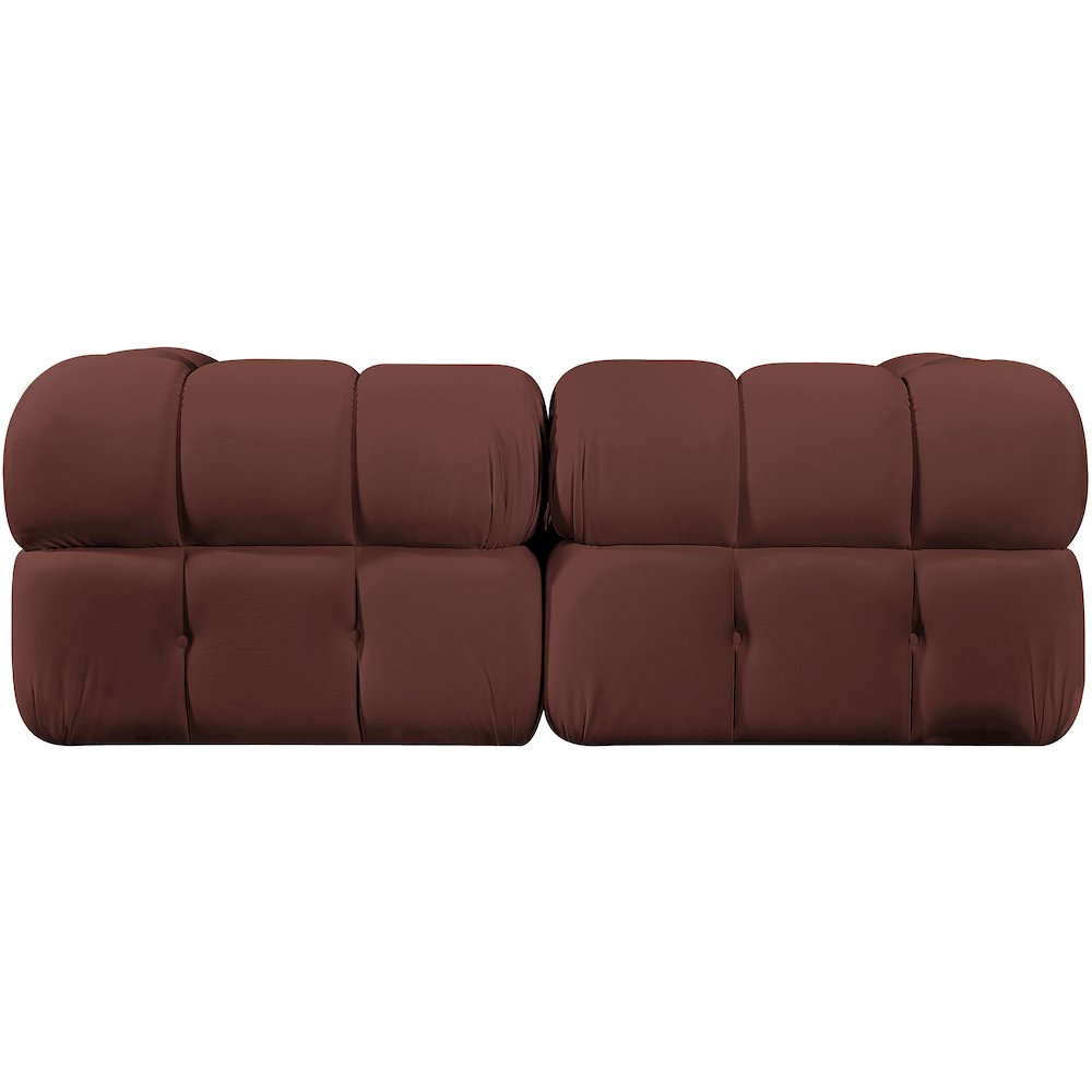 Orin Rose Velvet Performance Fabric Upholstered 2 pc. Modular Sofa
