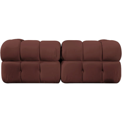 Orin Rose Velvet Performance Fabric Upholstered 2 pc. Modular Sofa