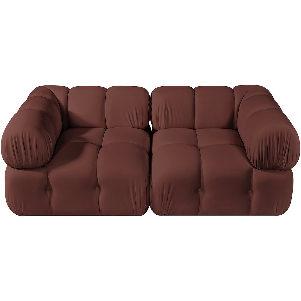 Orin Rose Velvet Performance Fabric Upholstered 2 pc. Modular Sofa