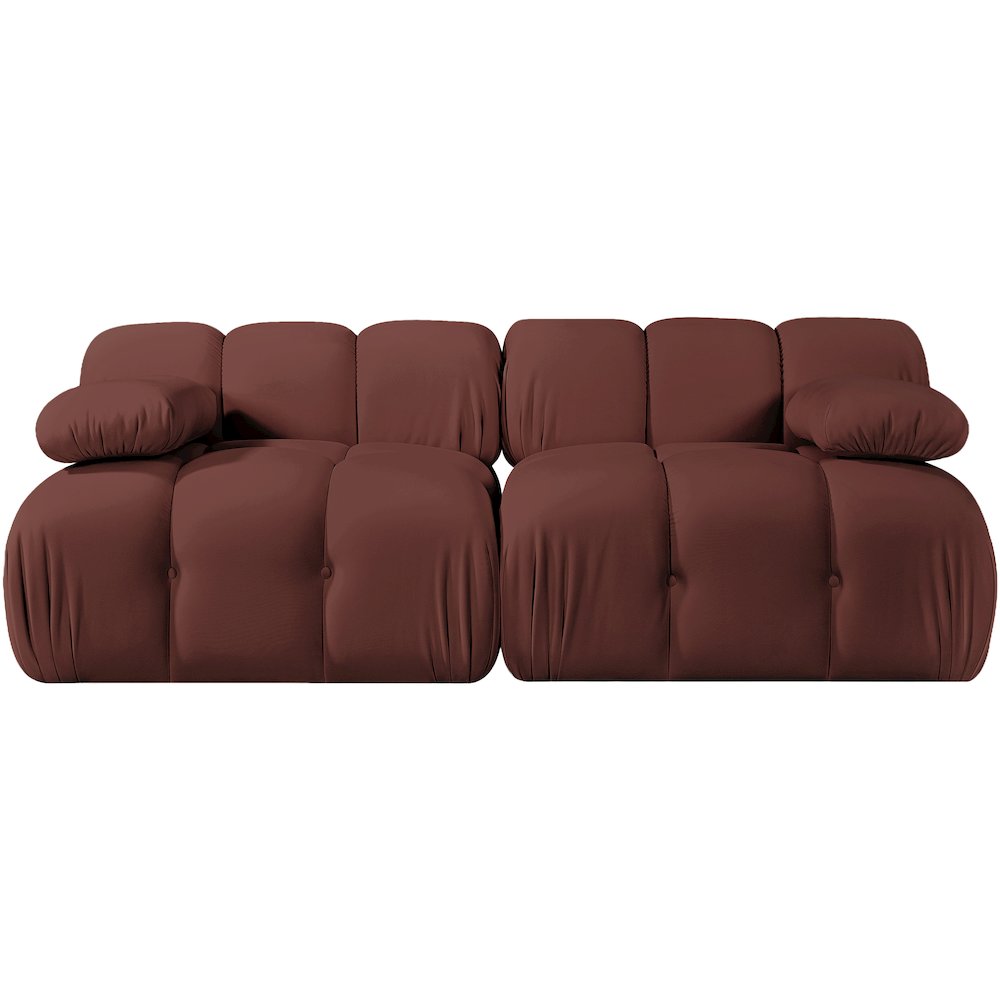 Orin Rose Velvet Performance Fabric Upholstered 2 pc. Modular Sofa