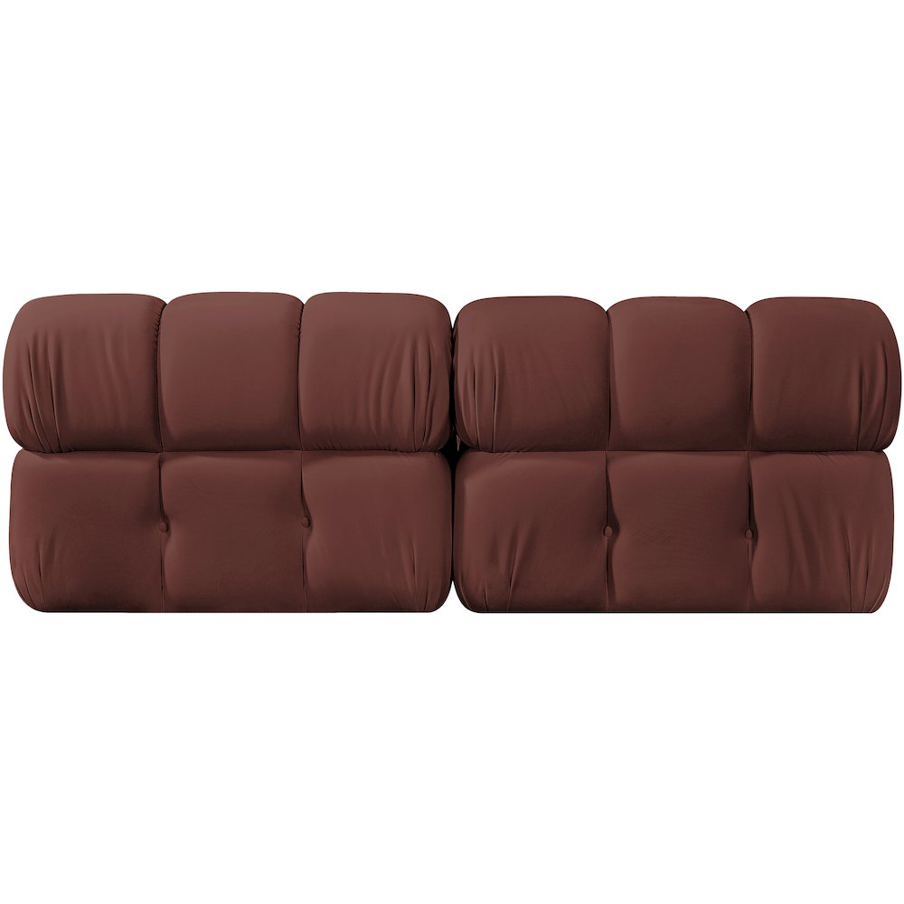 Orin Rose Velvet Performance Fabric Upholstered 2 pc. Modular Sofa