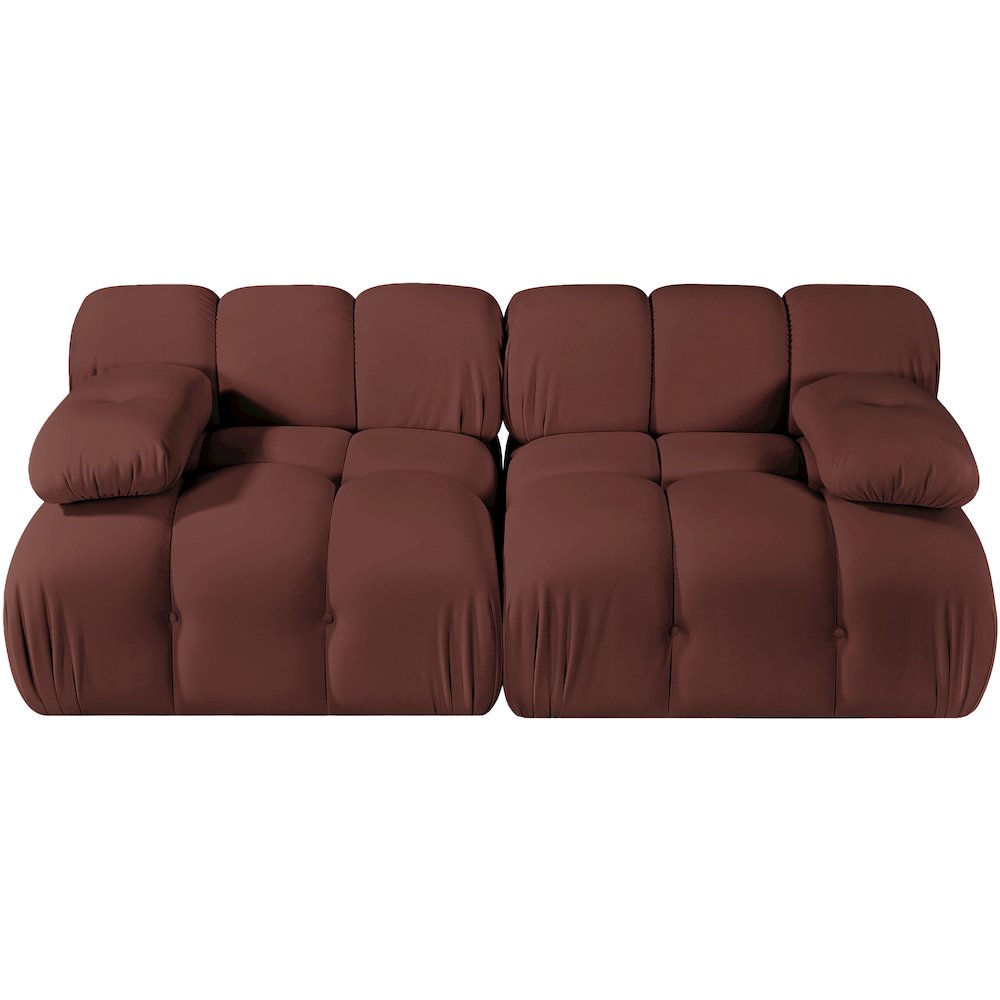 Orin Rose Velvet Performance Fabric Upholstered 2 pc. Modular Sofa