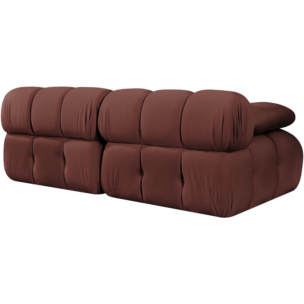 Orin Rose Velvet Performance Fabric Upholstered 2 pc. Modular Sofa