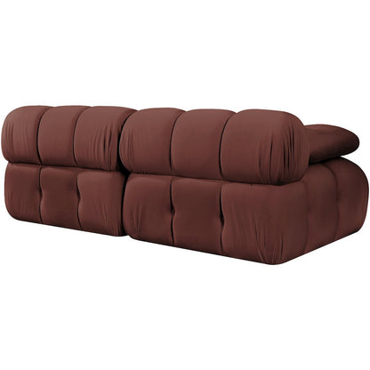 Orin Rose Velvet Performance Fabric Upholstered 2 pc. Modular Sofa