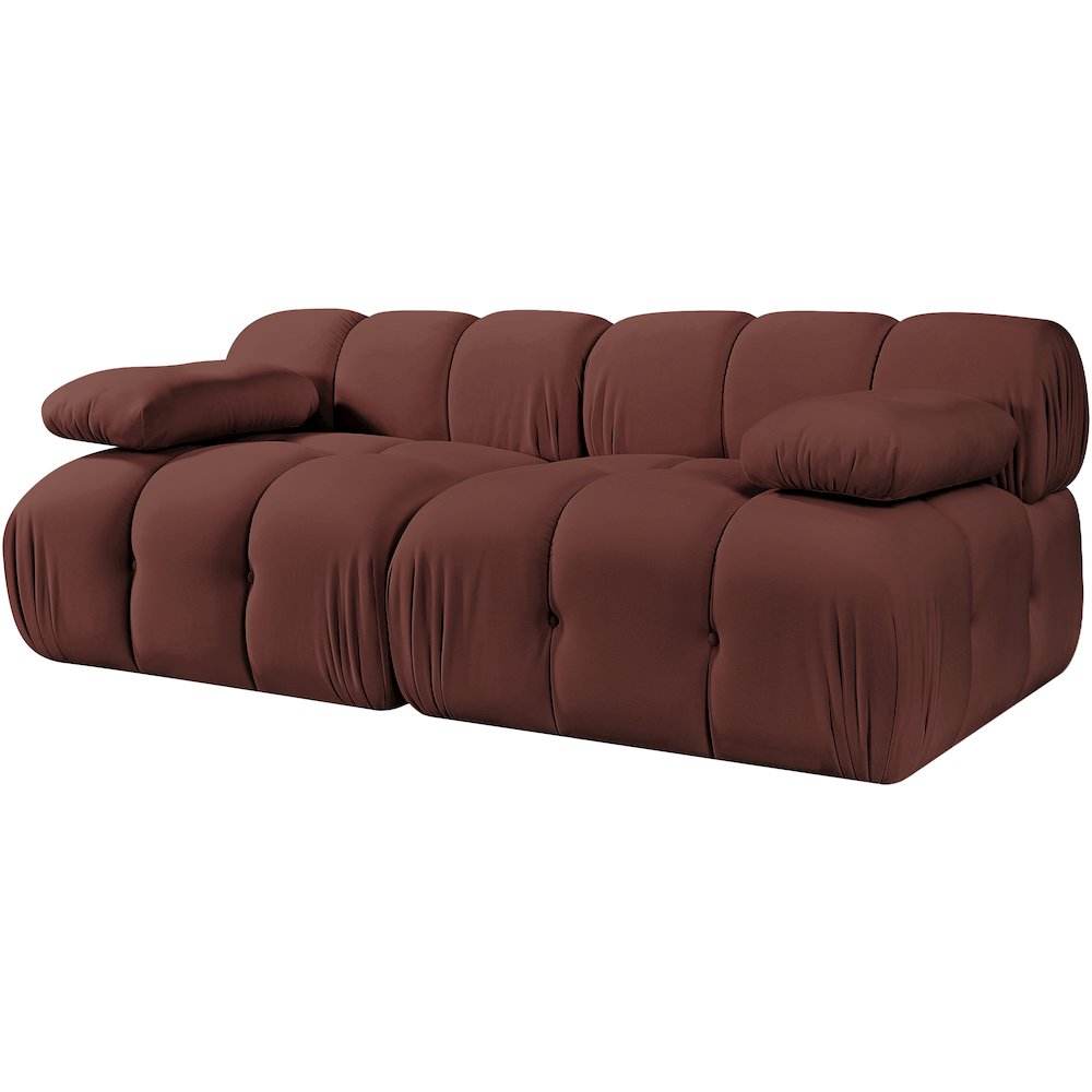 Orin Rose Velvet Performance Fabric Upholstered 2 pc. Modular Sofa