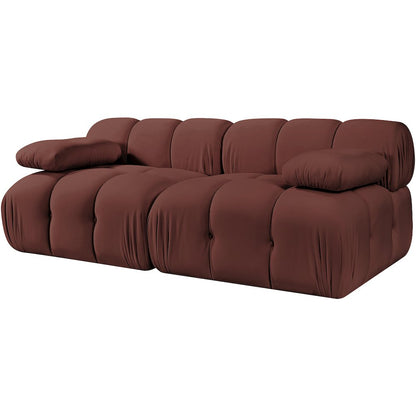 Orin Rose Velvet Performance Fabric Upholstered 2 pc. Modular Sofa