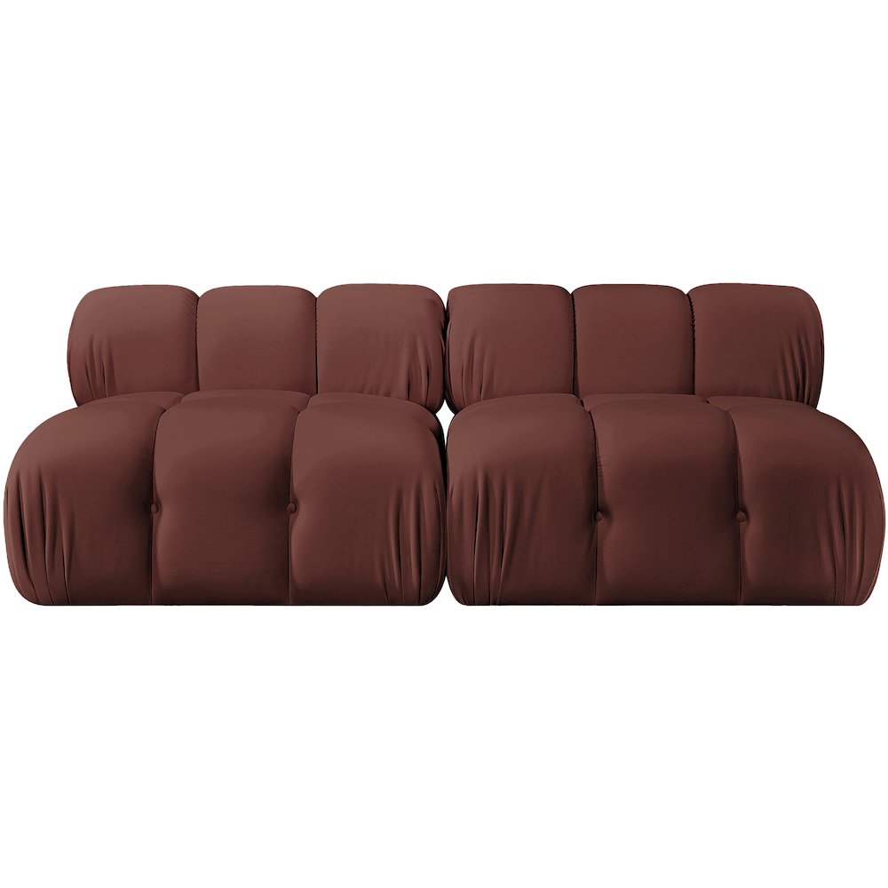 Orin Rose Velvet Performance Fabric Upholstered 2 pc. Modular Sofa