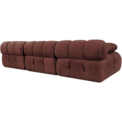 Orin Rose Velvet Performance Fabric Upholstered 3 pc. Modular Sofa