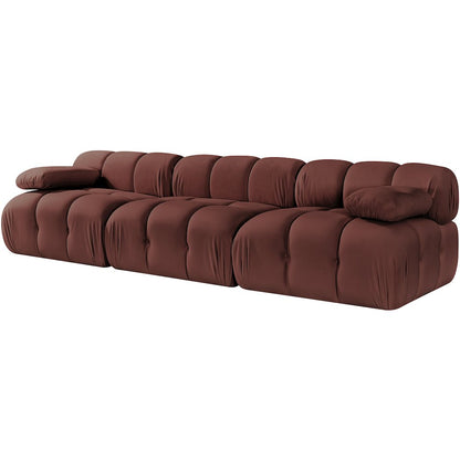 Orin Rose Velvet Performance Fabric Upholstered 3 pc. Modular Sofa