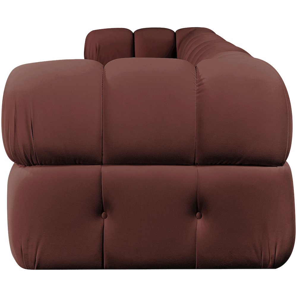 Orin Rose Velvet Performance Fabric Upholstered 4 pc. Modular Sofa