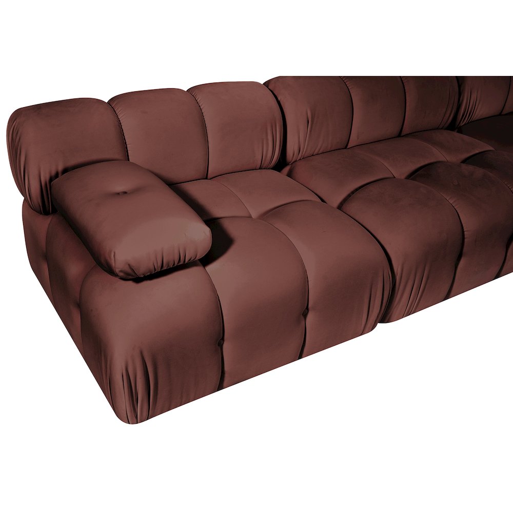 Orin Rose Velvet Performance Fabric Upholstered 4 pc. Modular Sofa