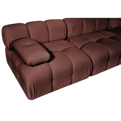 Orin Rose Velvet Performance Fabric Upholstered 4 pc. Modular Sofa
