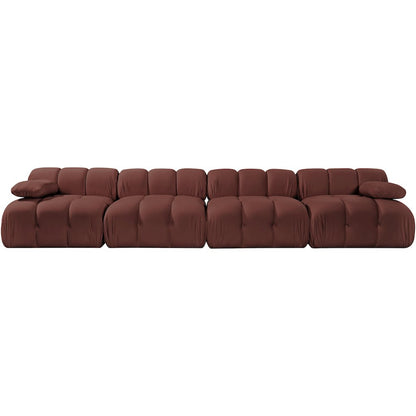 Orin Rose Velvet Performance Fabric Upholstered 4 pc. Modular Sofa