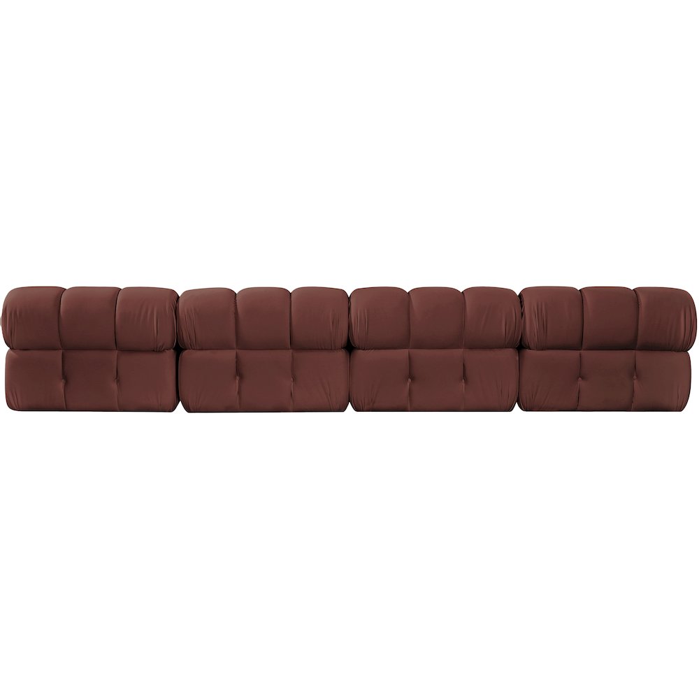 Orin Rose Velvet Performance Fabric Upholstered 4 pc. Modular Sofa