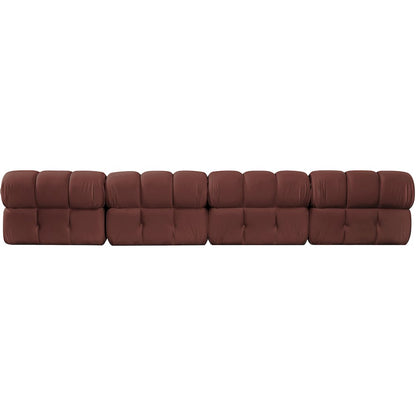 Orin Rose Velvet Performance Fabric Upholstered 4 pc. Modular Sofa