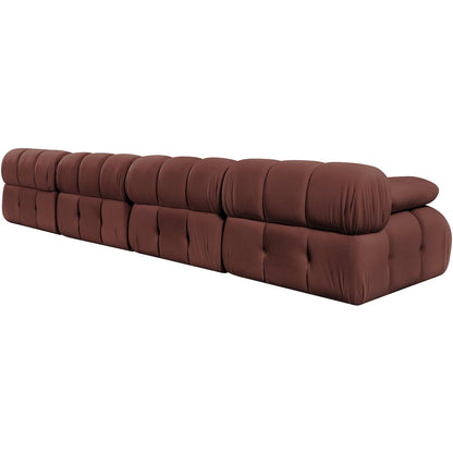 Orin Rose Velvet Performance Fabric Upholstered 4 pc. Modular Sofa