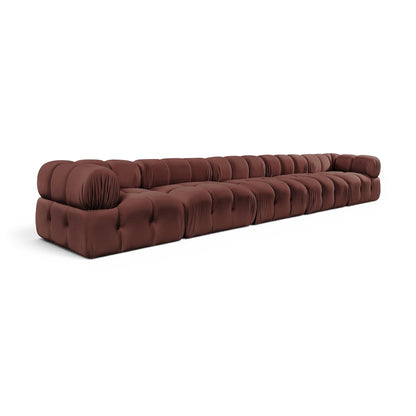 Orin Rose Velvet Performance Fabric Upholstered 5 pc. Modular Sofa