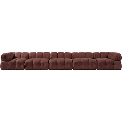 Orin Rose Velvet Performance Fabric Upholstered 5 pc. Modular Sofa