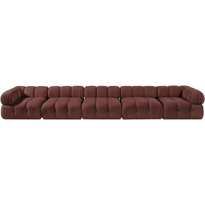 Orin Rose Velvet Performance Fabric Upholstered 5 pc. Modular Sofa