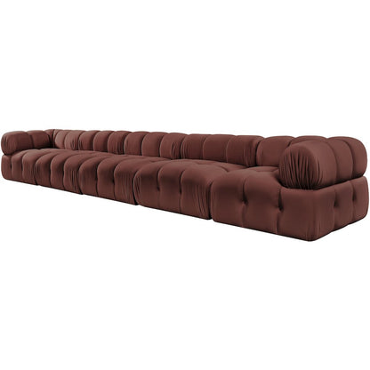Orin Rose Velvet Performance Fabric Upholstered 5 pc. Modular Sofa