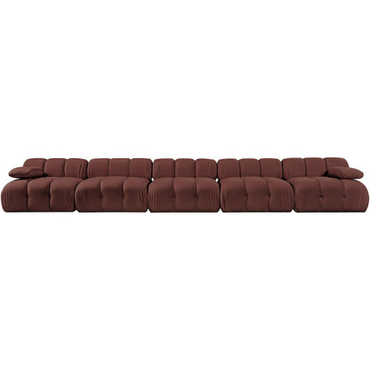 Orin Rose Velvet Performance Fabric Upholstered 5 pc. Modular Sofa