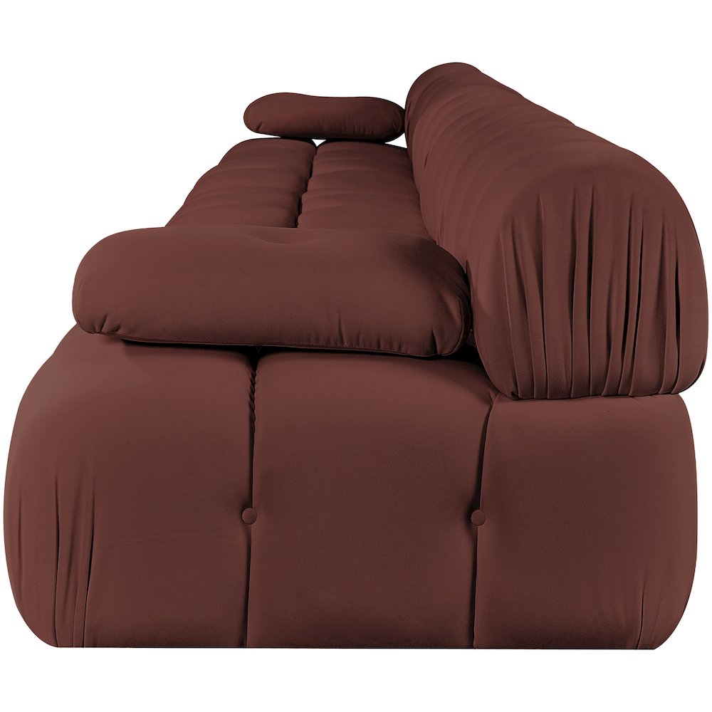 Orin Rose Velvet Performance Fabric Upholstered 5 pc. Modular Sofa