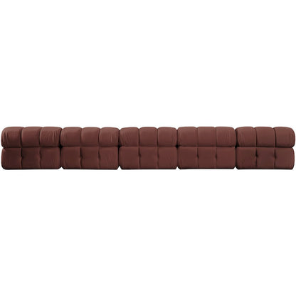 Orin Rose Velvet Performance Fabric Upholstered 5 pc. Modular Sofa