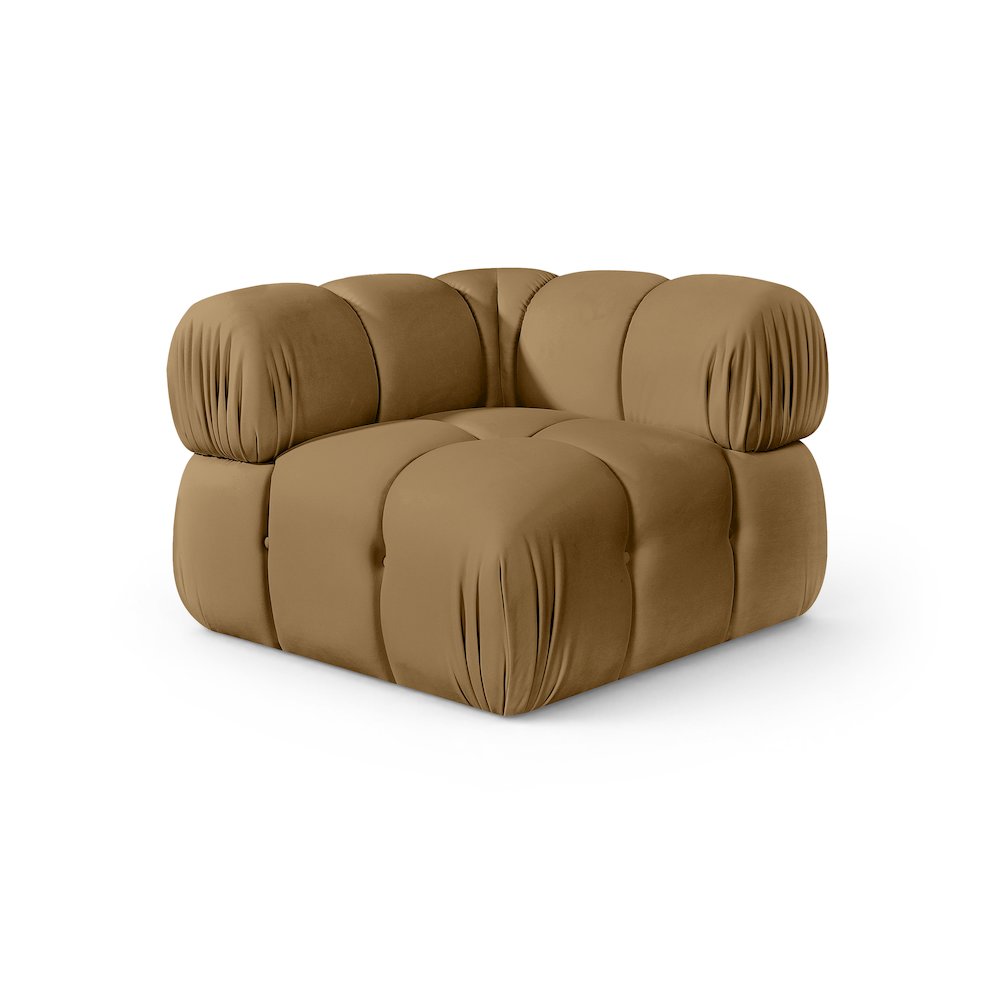 Orin Saddle Velvet Performance Fabric Upholstered Modular Corner Chair