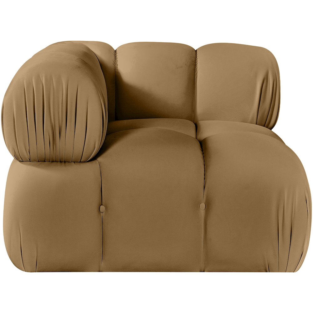 Orin Saddle Velvet Performance Fabric Upholstered Modular Corner Chair