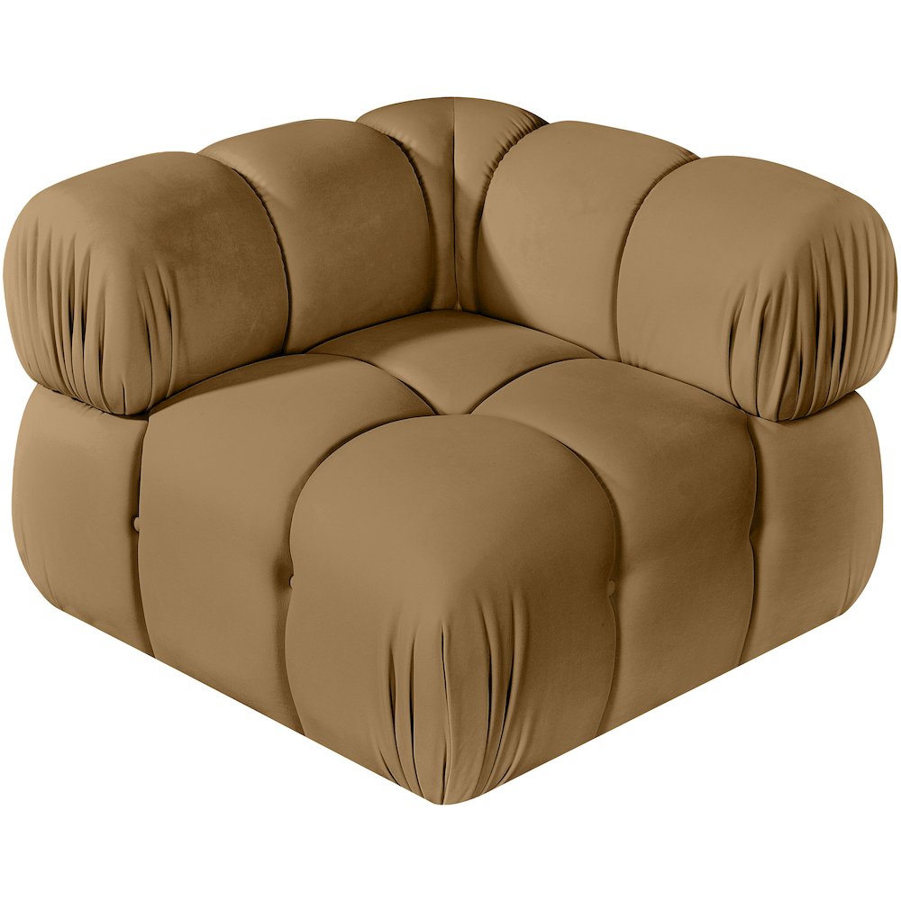 Orin Saddle Velvet Performance Fabric Upholstered Modular Corner Chair