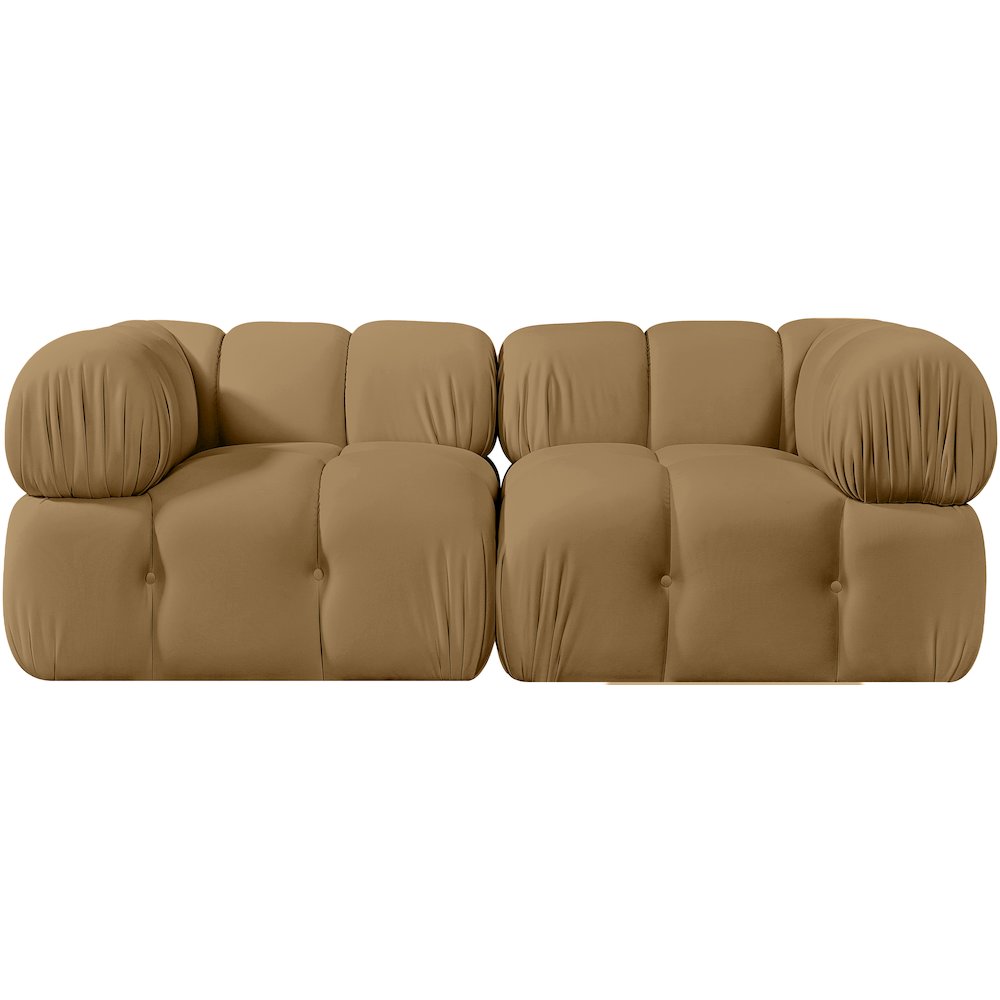 Orin Saddle Velvet Performance Fabric Upholstered 2 pc. Modular Sofa