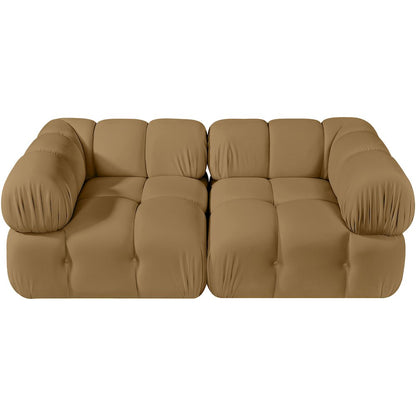 Orin Saddle Velvet Performance Fabric Upholstered 2 pc. Modular Sofa