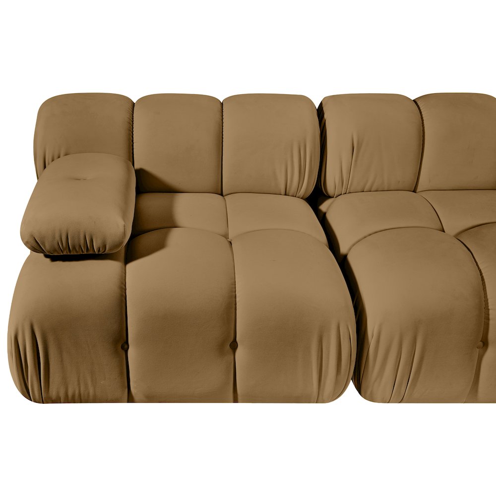 Orin Saddle Velvet Performance Fabric Upholstered 2 pc. Modular Sofa