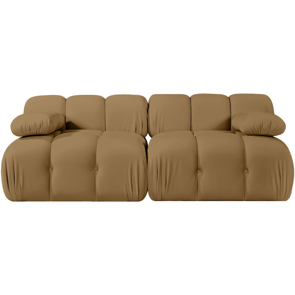 Orin Saddle Velvet Performance Fabric Upholstered 2 pc. Modular Sofa