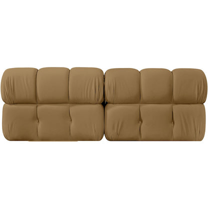 Orin Saddle Velvet Performance Fabric Upholstered 2 pc. Modular Sofa