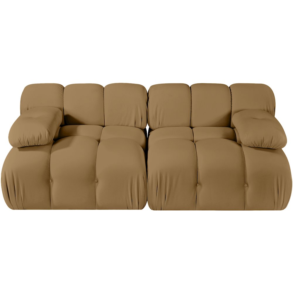 Orin Saddle Velvet Performance Fabric Upholstered 2 pc. Modular Sofa