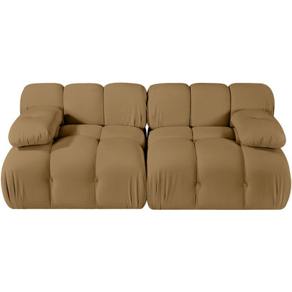 Orin Saddle Velvet Performance Fabric Upholstered 2 pc. Modular Sofa