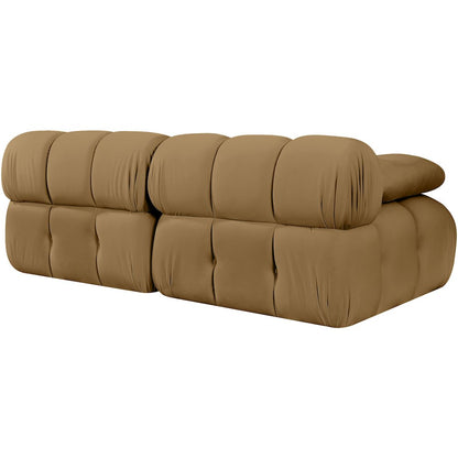 Orin Saddle Velvet Performance Fabric Upholstered 2 pc. Modular Sofa