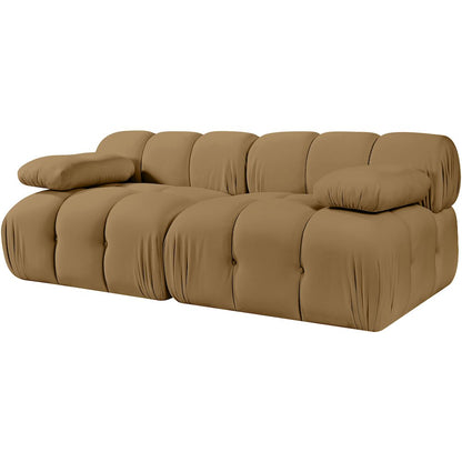 Orin Saddle Velvet Performance Fabric Upholstered 2 pc. Modular Sofa