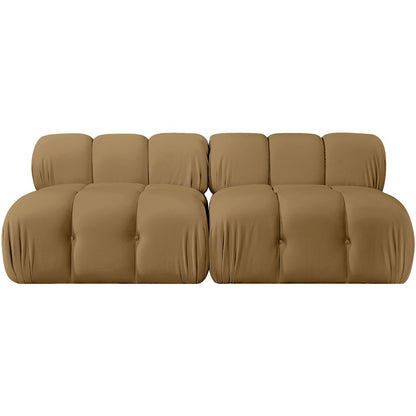 Orin Saddle Velvet Performance Fabric Upholstered 2 pc. Modular Sofa