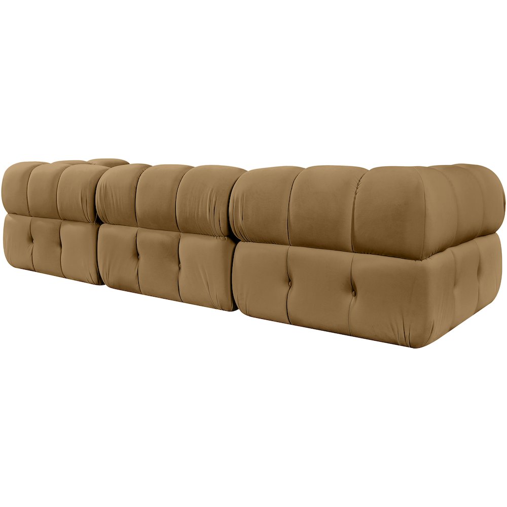 Orin Saddle Velvet Performance Fabric Upholstered 3 pc. Modular Sofa