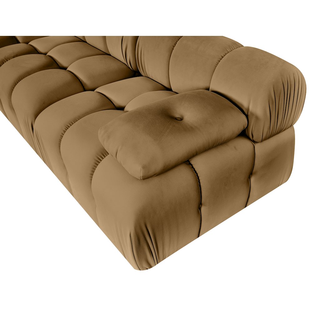 Orin Saddle Velvet Performance Fabric Upholstered 3 pc. Modular Sofa