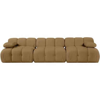 Orin Saddle Velvet Performance Fabric Upholstered 3 pc. Modular Sofa